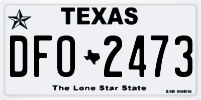 TX license plate DFO2473