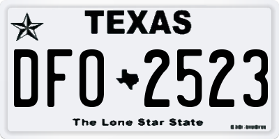 TX license plate DFO2523