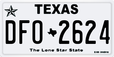 TX license plate DFO2624