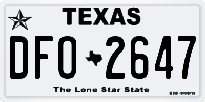 TX license plate DFO2647
