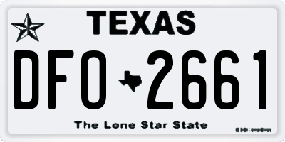 TX license plate DFO2661