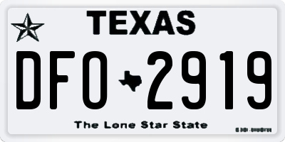 TX license plate DFO2919