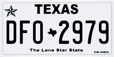 TX license plate DFO2979