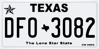 TX license plate DFO3082