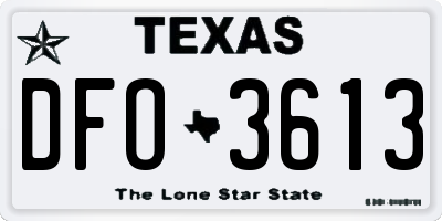 TX license plate DFO3613