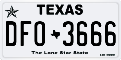 TX license plate DFO3666