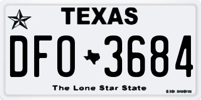 TX license plate DFO3684