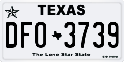 TX license plate DFO3739