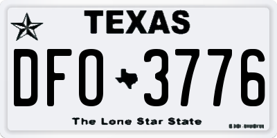 TX license plate DFO3776