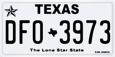 TX license plate DFO3973