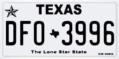 TX license plate DFO3996