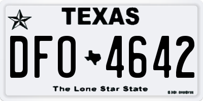 TX license plate DFO4642