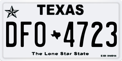 TX license plate DFO4723