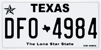 TX license plate DFO4984