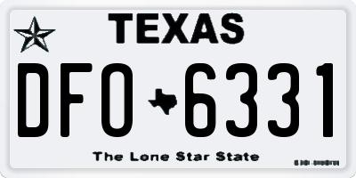 TX license plate DFO6331