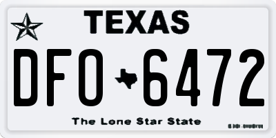 TX license plate DFO6472