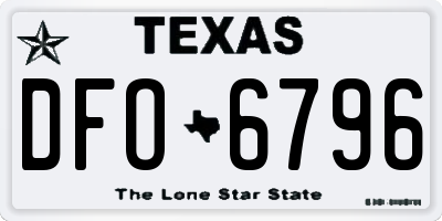 TX license plate DFO6796