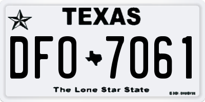 TX license plate DFO7061