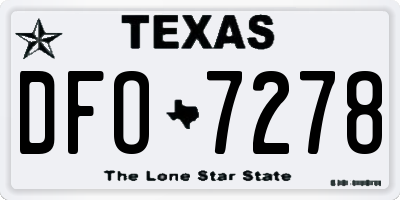 TX license plate DFO7278