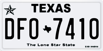 TX license plate DFO7410
