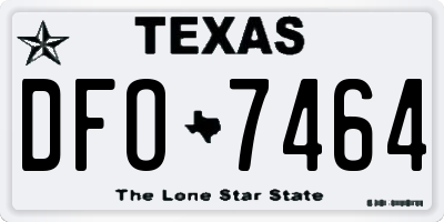 TX license plate DFO7464