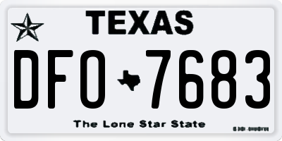 TX license plate DFO7683