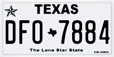 TX license plate DFO7884