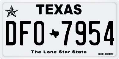 TX license plate DFO7954