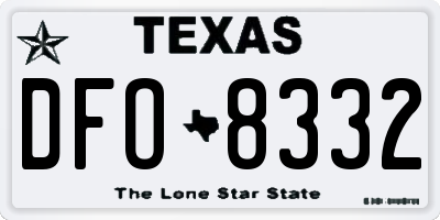 TX license plate DFO8332