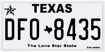 TX license plate DFO8435