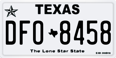 TX license plate DFO8458