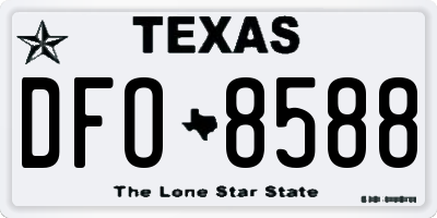 TX license plate DFO8588