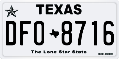 TX license plate DFO8716
