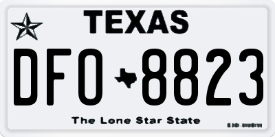 TX license plate DFO8823