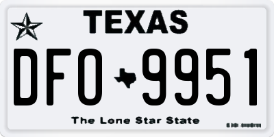 TX license plate DFO9951