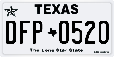 TX license plate DFP0520