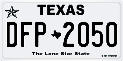 TX license plate DFP2050