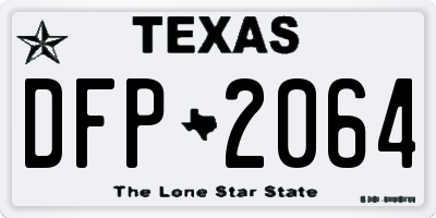 TX license plate DFP2064