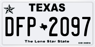 TX license plate DFP2097