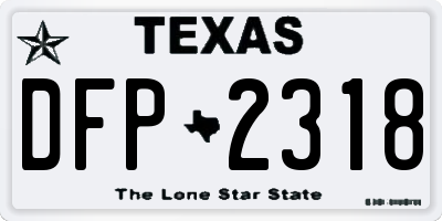 TX license plate DFP2318