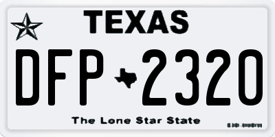 TX license plate DFP2320