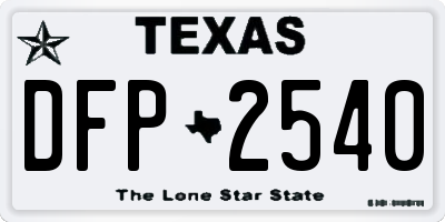 TX license plate DFP2540