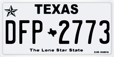 TX license plate DFP2773