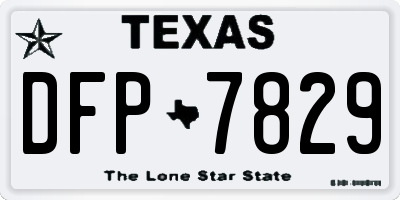 TX license plate DFP7829