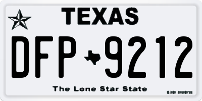 TX license plate DFP9212