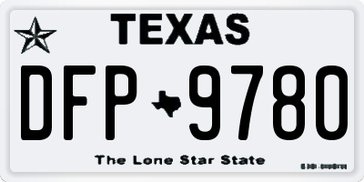 TX license plate DFP9780
