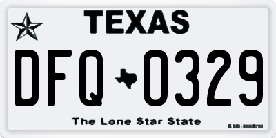 TX license plate DFQ0329