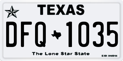 TX license plate DFQ1035