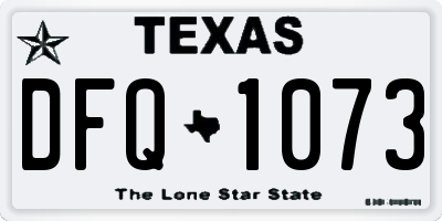 TX license plate DFQ1073