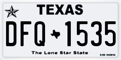 TX license plate DFQ1535